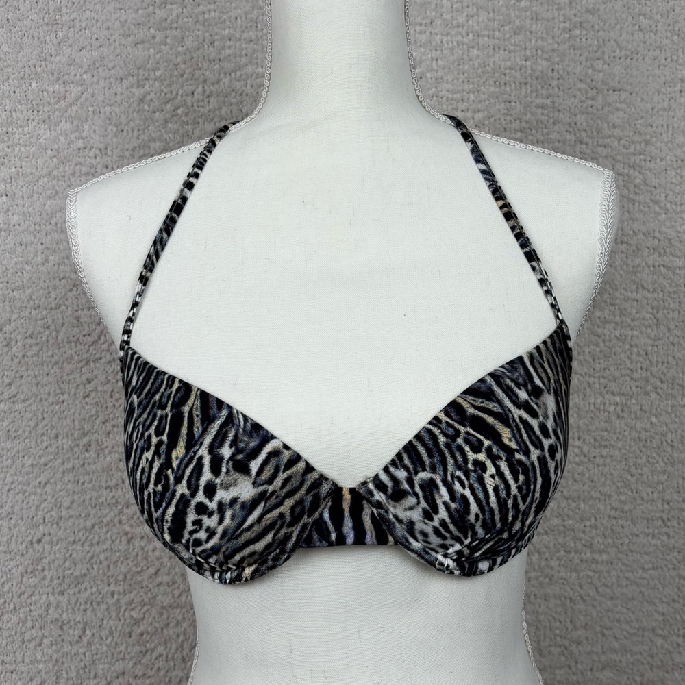 Victorias Secret Bikini Top Women 36B Animal Print Push Up Swim Top Beach Sexy‎